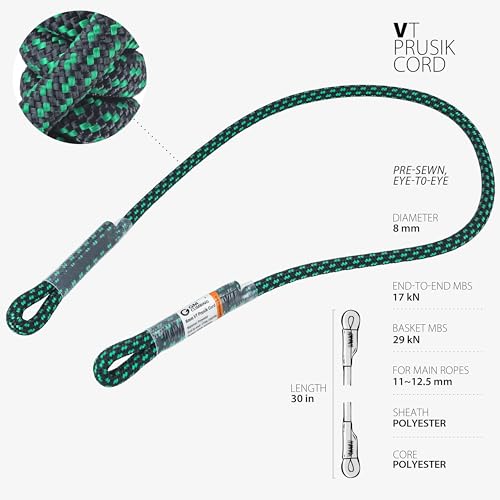 GM CLIMBING 8mm (5/16") Prusik Sewn Eye-to-Eye Pre-Sewn 30 inch by GM CLIMBING - Image 2