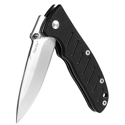 Black Pocket Knife, 2.76 Inch 8Cr13Mov Straight Edge Blade, G10 Handle, Foldable Camping Knives Edc Knife With Pocket Clip For Men Women #TOP18