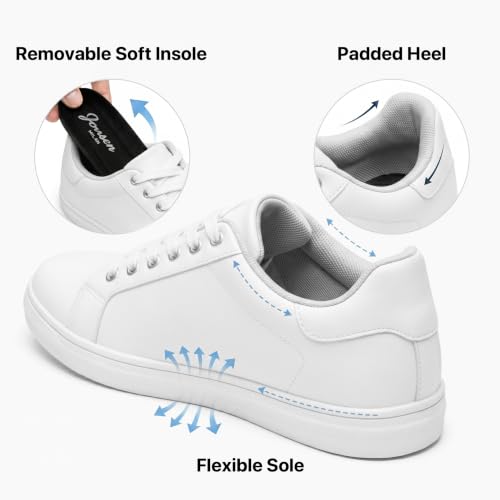 Image of Jousen Mens Sneakers White Mens Casual Shoes Soft Breathable Fashion Sneakers for Mens