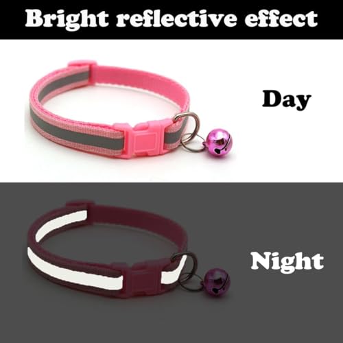 Collar rosa para cachorro con campana de nailon ajustable pack de 2 4