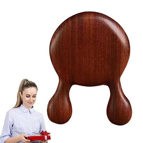 Peine de masaje facial de 3,74 pulgadas, masajeador cómodo, superficie lisa, herramienta facial de madera natural, portátil, ligero, masajeador facial con diseño ergonómico para nariz, ojos,