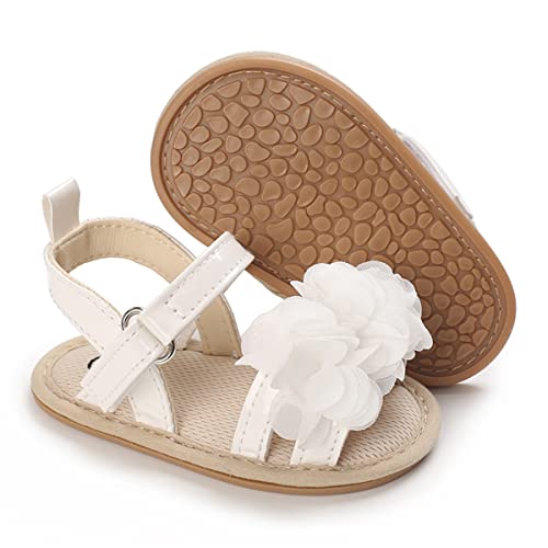 Image of LAFEGEN Infant Baby Girls Summer Sandals Newborn Toddler First Walker Crib Dress Shoes (0-18Months)
