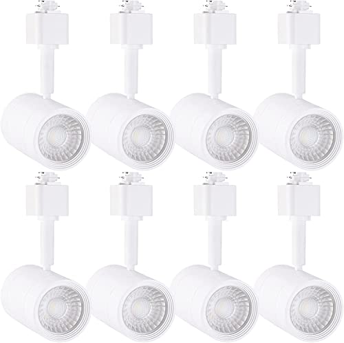LEONLITE 8-Pack 8.5W Dimmable LED Track Lighting Heads, 550lm, Hardwired H Type Track Lights Head, 50W Eqv., CRI90+, 120V, Damp Location, ETL & ES Listed, 4000K Cool White, 5 Years Warranty, White
