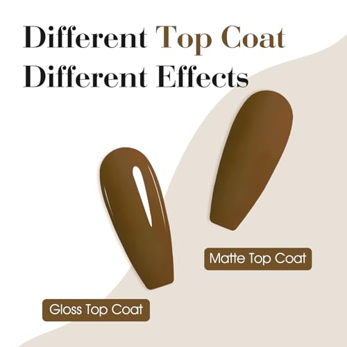 Image of CANNI Brown Gel Nail Polish, 1Pcs Brown Gel Polish Color Nail Polish High Gloss Soak Off U V Nail Manicure Salon DIY