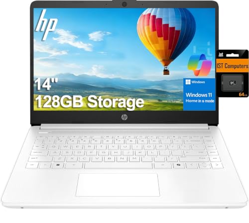Image of HP 14 inch Ultra-Light Laptop for Student & Home (Intel Celeron N4500, 4GB RAM, 64GB eMMC + 64GB SD Card), 12-Hr Long Battery Life, Webcam, Wi-Fi 6, Fast Charge, Win 11 Home in S (Renewed)
