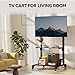 AENTGIU Rolling TV Stand for 32-75 Inch TVs, Mobile TV Stand on Wheels with Adjustable Mount and Wood Shelves, Portable Floor TV Cart for Living Room, Bedroom, Office, Holds 150 lbs