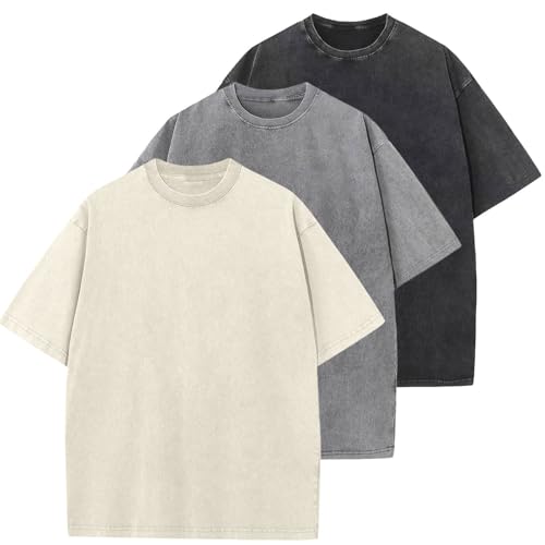 T-shirt épais vintage pour hommes et femmes | Chemise d'entraînement ample