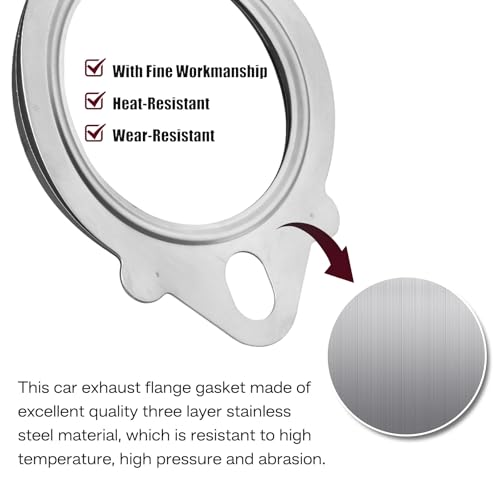 Image of PTEROSAUR Exhaust Flange Gasket,2.25 inch 57 mm 2 Bolt Replacement Exhaust Flange Repair, High Temp Exhaust Gasket