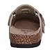 KIDMI Genuine Suede Clogs for Women Cork Footbed Sandals Leather Mules Potato Shoes with Arch Support Mocha 38 (Size 7)