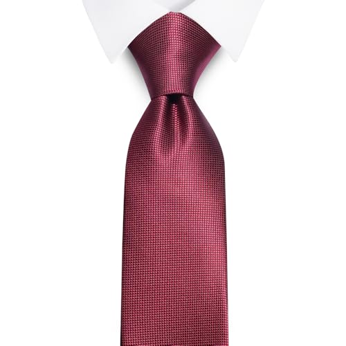 Image of Solid Color Ties Set Men Handkerchief Cufflinks Brooch 3.15 inches Classic Formal Necktie Pocket Square Set