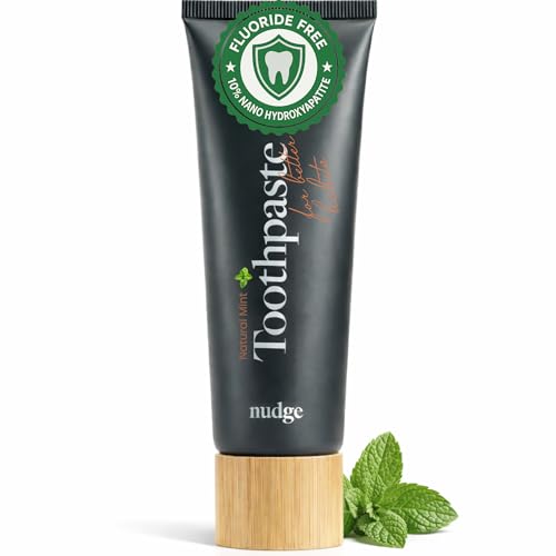 Nudge 10% Nano Hydroxyapatite Toothpaste, Remin+ Formula with Vitamin E, Fluoride-Free, SLS-Free, Helps Remineralize Enamel, Supports Dry Mouth Relief and Sensitive Teeth, Mint, 4.5 oz