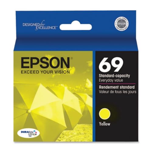 EPSON 69 DURABrite Ultra Ink Yellow For CX-6000, CX-7000F, CX-7400, CX-8400, CX-9400, CX-9475, NX-400, NX-415, NX-510, NX-515, WF-1100, WF-500, WF-600, WF-610, WF-615 and other select models