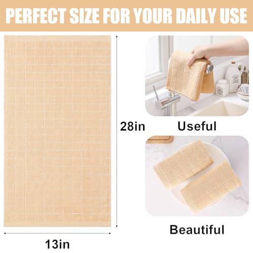 Image of Homaxy 100% Cotton Terry Kitchen Towels, 4 Pack, Apricot | Ultra Soft and Absorbent Dish Towels for Kitchen, Suitable for Drying and Washing Dishes