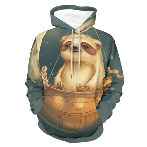 Pullover Bateau Lune Paresseux le sweat à capuche confortable qui ne se déforme pas