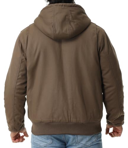 Image of Men's Work Coat Washed Duck Fleece Lined Waterproof Workwear