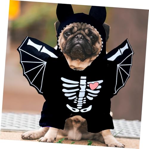 Disfraz cómodo de murciélago para perro Halloween miniatura 5