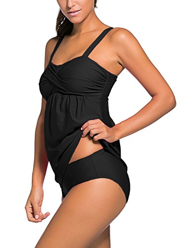 Aleumdr-Damen-Tankini-bauchweg-Bademode-Set-zweiteilig-Push-up-mit-Einstellbarer-Bikinislip-Tankini-Top-mit-Dreieck-Unterhosen