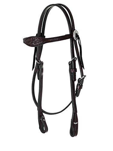 Circle Y Goodnight Floral Combo Headstall Black #TOP7