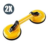 [page_title]-everfarel 2X Saugheber Glassauger Gummisauger Aluminium Vakuumheber Max.90kg Gelb