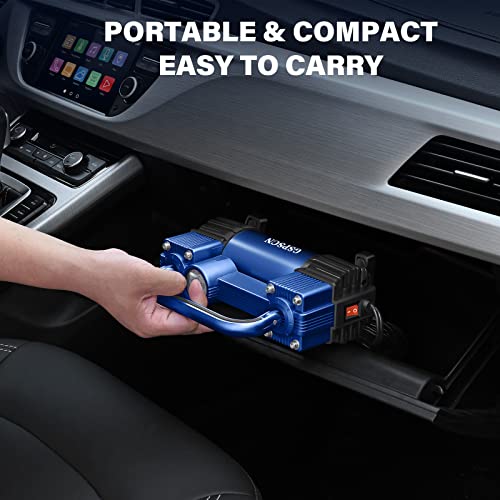 Gspscn 202-BLUE Tire Inflator Heavy Duty Double Cylinders With Portable Bag - Car Accessories,Metal Dc 12V Air Compressor Pump 150Psi W/Adapter For Car, Truck, Suv Tires, Dinghy, Air Bed, Rv Etc thumb #7