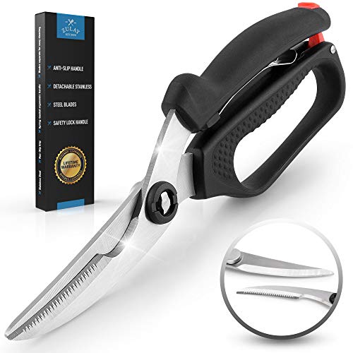 Zulay Kitchen Spring-Loaded Poultry Shears - Premium Heavy Duty Kitchen Chicken Shears With