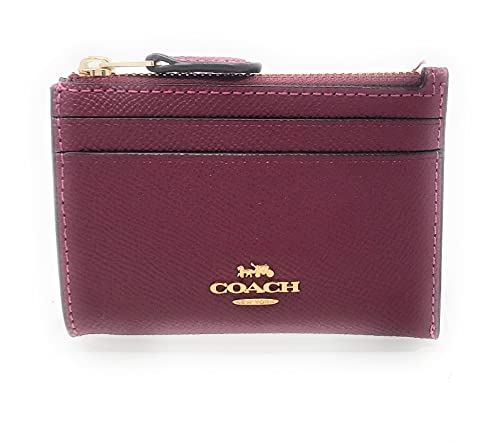 Coach Mini Skinny Id Case In Crossgrain Leather Black Cherry Style No. 88250 #TOP11