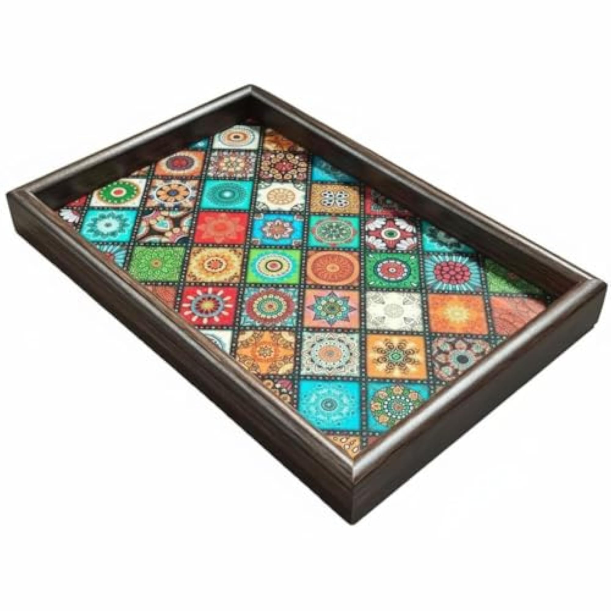 Rectangular Wooden Decorative Tray, Multi-Purpose Organizer