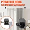 No Drill Curtain Rod Brackets No Drilling Holder 20lb - Renter Friendly Self Adhesive Curtains Hooks for Apartment Dorm Classroom Decor Hanging Drapes Rv over Blinds Dorm Kitchen Bedroom Home Bathroom #4