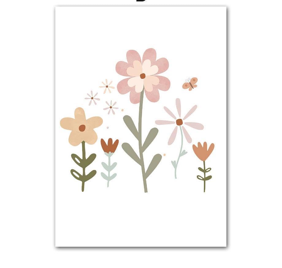 Poster mural fleurs 40x60cm pour habiller facilement un mur de salon vide