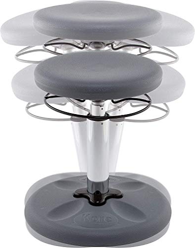 Image of Kore Kids Adjustable Wobble Stool, Ages 6-11, 14-19in Tall, Grey | Flexible seating for classroom and home boosts focus, improves posture and channels energy; anti-tip base; Made in USA