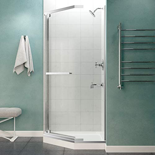 ANZZI Semi-Frameless Hinged Shower Door 49\" x 72\", Polished Chrome, Scratch Resistant Tempered Deco Glass Easy Door Swing Anti Water Seals Shower Door for Bathroom, Castle Series (SD-AZ056-01CH) - Thumbnail 3