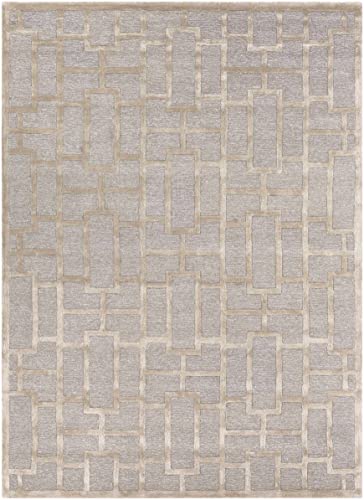 BoutiqueRugs Wadesboro Contemporary Area Rug - Light Gray, Beige -