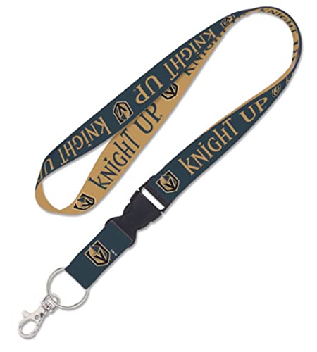 Lanière Vegas Golden Knights avec boucle détachable 2,5 cm cordon doré large