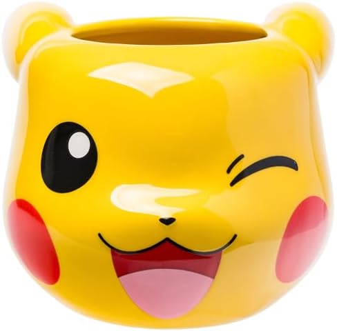 Silver Buffalo Caneca esculpida em cerâmica Pokemon Pikachu Wink ...