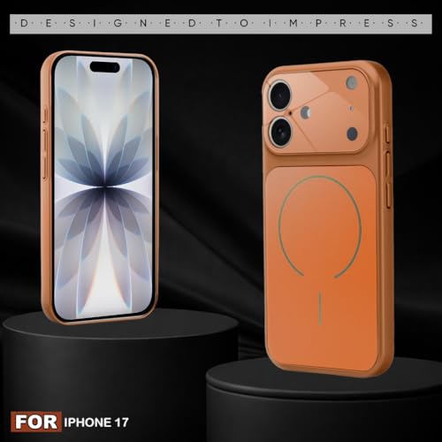 Image of SHINESTAR iPhone 17 Case - Premium Shockproof Protective Cover, Wireless Charging Compatible, Slim & Durable Luxury Back Cover with Camera Protection (Orange)