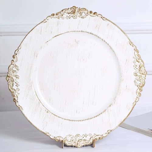 Platos cargadores acrílicos blancos redondos 13 pulgadas set 12 miniatura 1