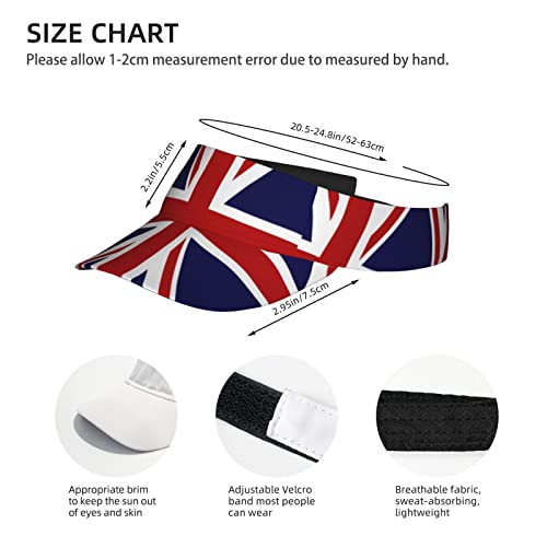 Visera de sol deportiva con bandera británica UK para hombre y mujer miniatura 4