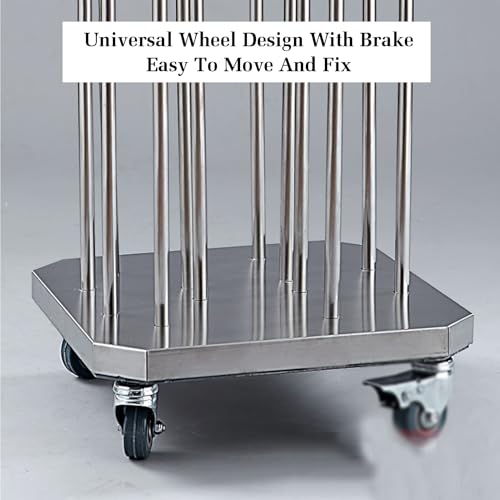 Chariot de rangement pour cintres à roulettes avec structure métallique à 4 côtés - 4