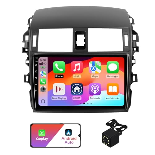 2+32G Android 13 Double Din Car Stereo for Toyota Corolla 2009-2013 with 9 Inch Touchscreen Radio Built-in Wireless Carplay/Android Auto/GPS/Bluetooth/FM/AUX-in/Steering Wheel Controls/Backup Camera