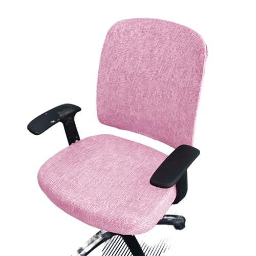 Morbuy 2pcs Funda Silla Escritorio de Split Estirable, Fundas Sillas Ajustables Funda Oficina Lavable y Cubierta Protectora Giratoria Silla para Silla de Ordenador Reposabrazos (Rosa)