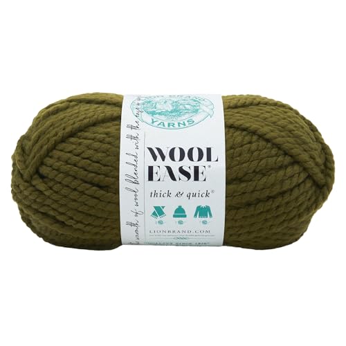 (1 Skein) Lion Brand Yarn Wool-Ease Thick & Quick Bulky Yarn, Cilantro