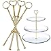 Bausatz Stange Etagere Tortenständer Etageren Stangen Set Tortenständer Torten Hochzeitstorte, Wird für Wassergerichte, Kuchen und Nachmittagstee Verwendet (4 Stücke, Gold)