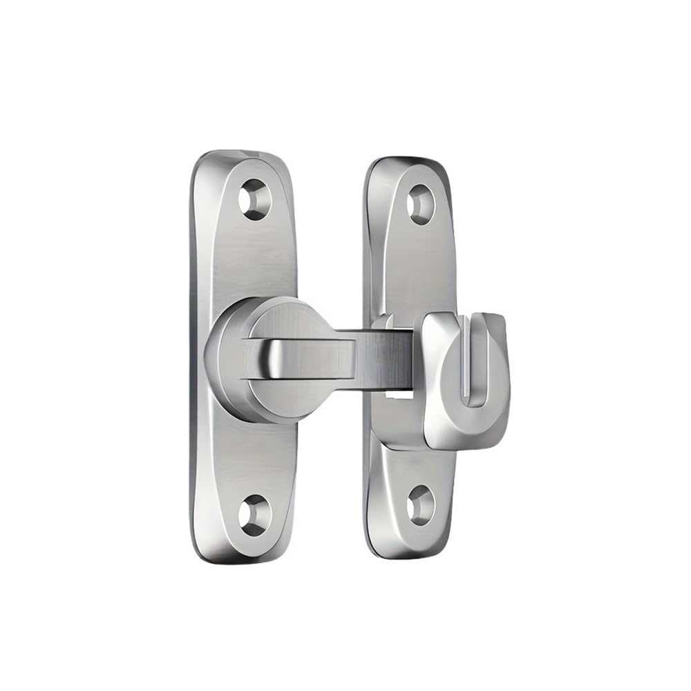 Palut Silver 2Pcs Thickened Anti Rust Flip Door Bolt,180 Degree Rotating Aluminum Latches,Privacy Lock For Garden Balcony Bedroom