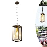 ► Cette suspension de plafond d'extérieur rétro antiqueest parfaite pour un patio, un porche, un garage ou des couloirs.Cette lampe de véranda extérieure est compatible avec tous les types de plafonds, y compris les plafonds plats, inclinés, inclinés et voûtés.