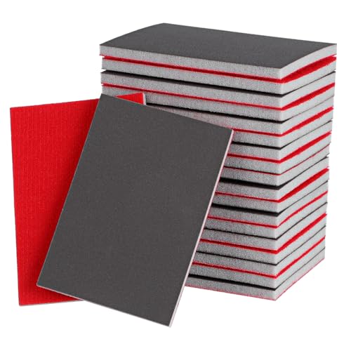 Genérico 20 Piezas Pulido de Pintura Papel de Lija húmedo Almohadillas de Lijado Bloque de Lijado Suave Bloques de Lijado Papel de Lija para Madera Bloque de Lijado automotriz Esponja