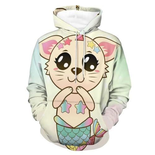 Hoody sweatshirt pull homme femme chat sirène vêtement hiver