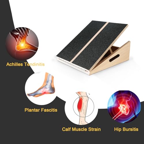 Calf-Stretcher-Slant-Board-Professional-Wooden-Slant-Board-Squats-Calf-Stretcher-Physical-Therapy-Equipment-Adjustable-Incline-Board-for-Knees-Ankle-Achilles-Heel-Feet-Leg