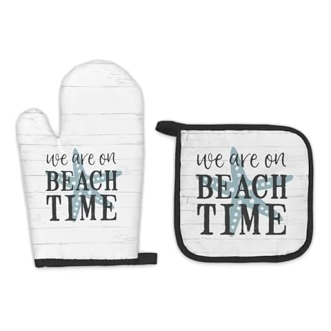 FIicy 074-SHST Beach Time Potholders and Oven Mitts Cover