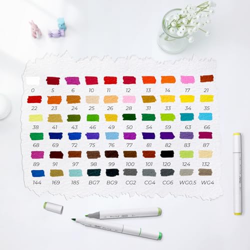 Image of Ohuhu Markers Paper-friendly No Peeling Water-based Coloring Marker 60 Colors Dual Brush Fine Tips Markers for Adult Coloring Books No Bleeding Art Markers for Kids Adults Beginner Calligraphy