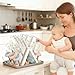 Large Baby Bottle Drying Rack, Space Saving 18 Hooks Slope Travel Bottle Dryer with Removable Drip Tray, Countertop Holder Organizer for Bottles & Baby Brushes Pacifiers and Pump Part-BPA Free